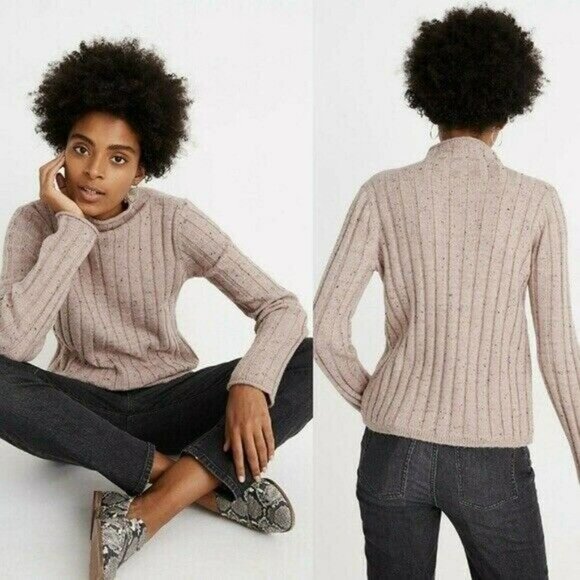 Madewell Sweaters - Madewell Donegal Evercrest Wool Sweater Turtleneck Flecked Ribbed Long Sleeves